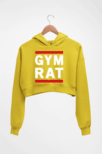 Load image into Gallery viewer, Gym Rat Crop HOODIE FOR WOMEN-Mustard Yellow-Ektarfa.online

