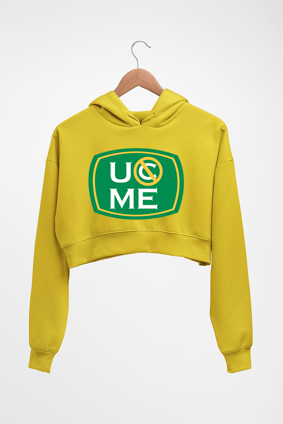 John Cena Crop HOODIE FOR WOMEN-Mustard Yellow-Ektarfa.online