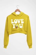 Load image into Gallery viewer, Domrebel Duck Crop HOODIE FOR WOMEN-Mustard Yellow-Ektarfa.online
