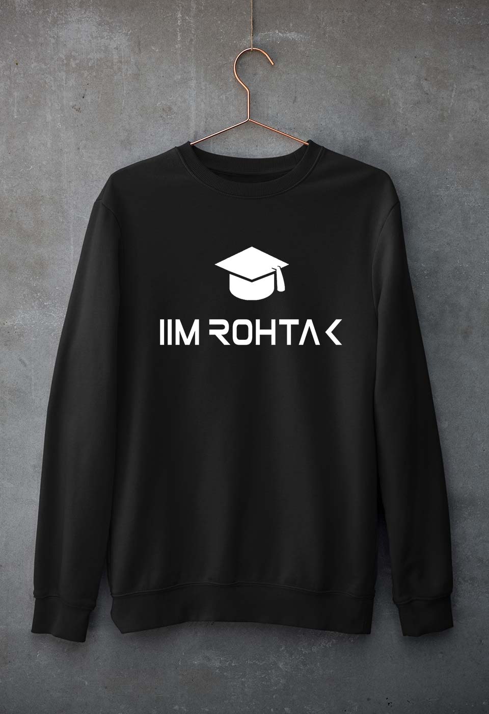 IIM Rohtak Unisex Sweatshirt for Men/Women-Black-Ektarfa.online