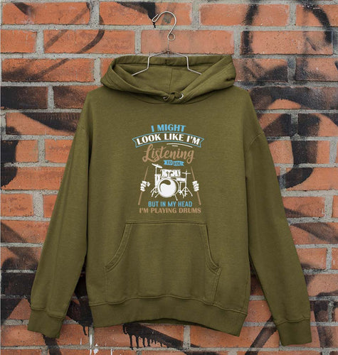 Drummer Unisex Hoodie for Men/Women-Olive Green-Ektarfa.online