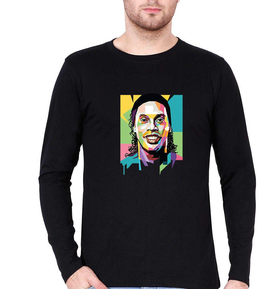 Ronaldinho Full Sleeves T-Shirt for Men-Black-Ektarfa.online