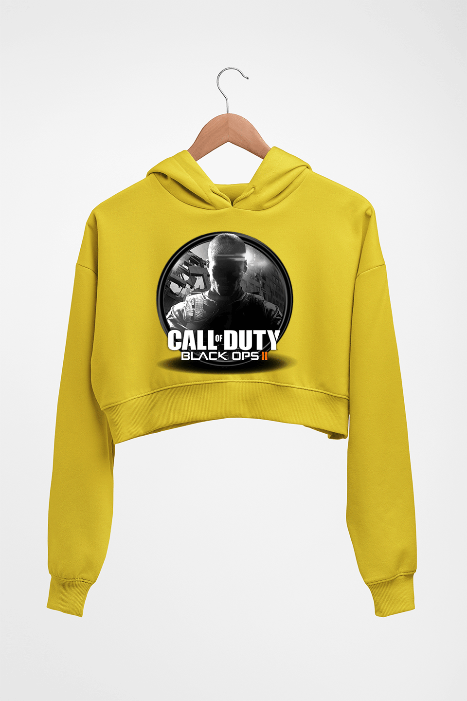 Call of Duty (COD) Crop HOODIE FOR WOMEN-Mustard Yellow-Ektarfa.online