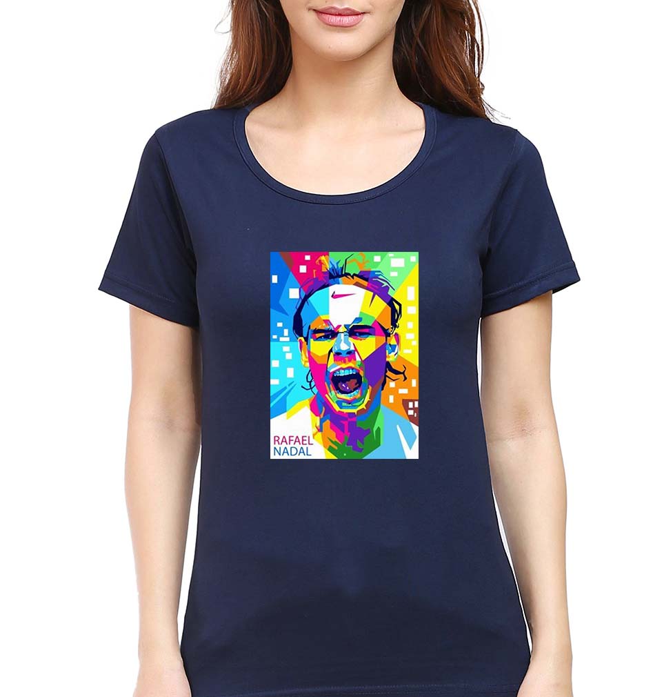 Rafael Nadal (RAFA) T-Shirt for Women-Navy Blue-Ektarfa.online