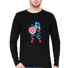 Load image into Gallery viewer, Captain America Superhero Full Sleeves T-Shirt for Men-Black-Ektarfa.online
