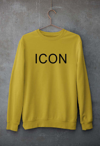 ICON Unisex Sweatshirt for Men/Women-S(40 Inches)-Mustard Yellow-Ektarfa.online