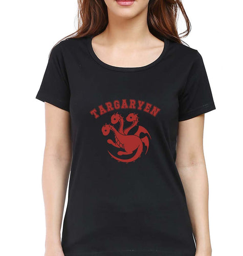 House Targaryen (GOT) T-Shirt for Women-Black-Ektarfa.online
