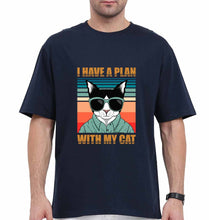 Load image into Gallery viewer, Cat Oversized T-Shirt for Men-Navy Blue-Ektarfa.online
