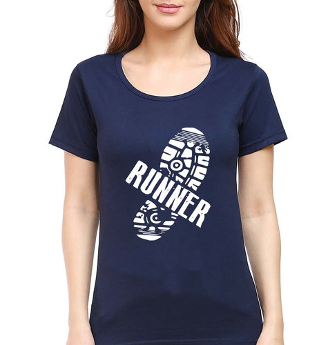 Runner Running T-Shirt for Women-Navy Blue-Ektarfa.online