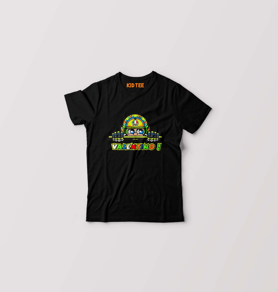 Valentino Rossi(VR 46) Kids T-Shirt for Boy/Girl-Black-Ektarfa.online