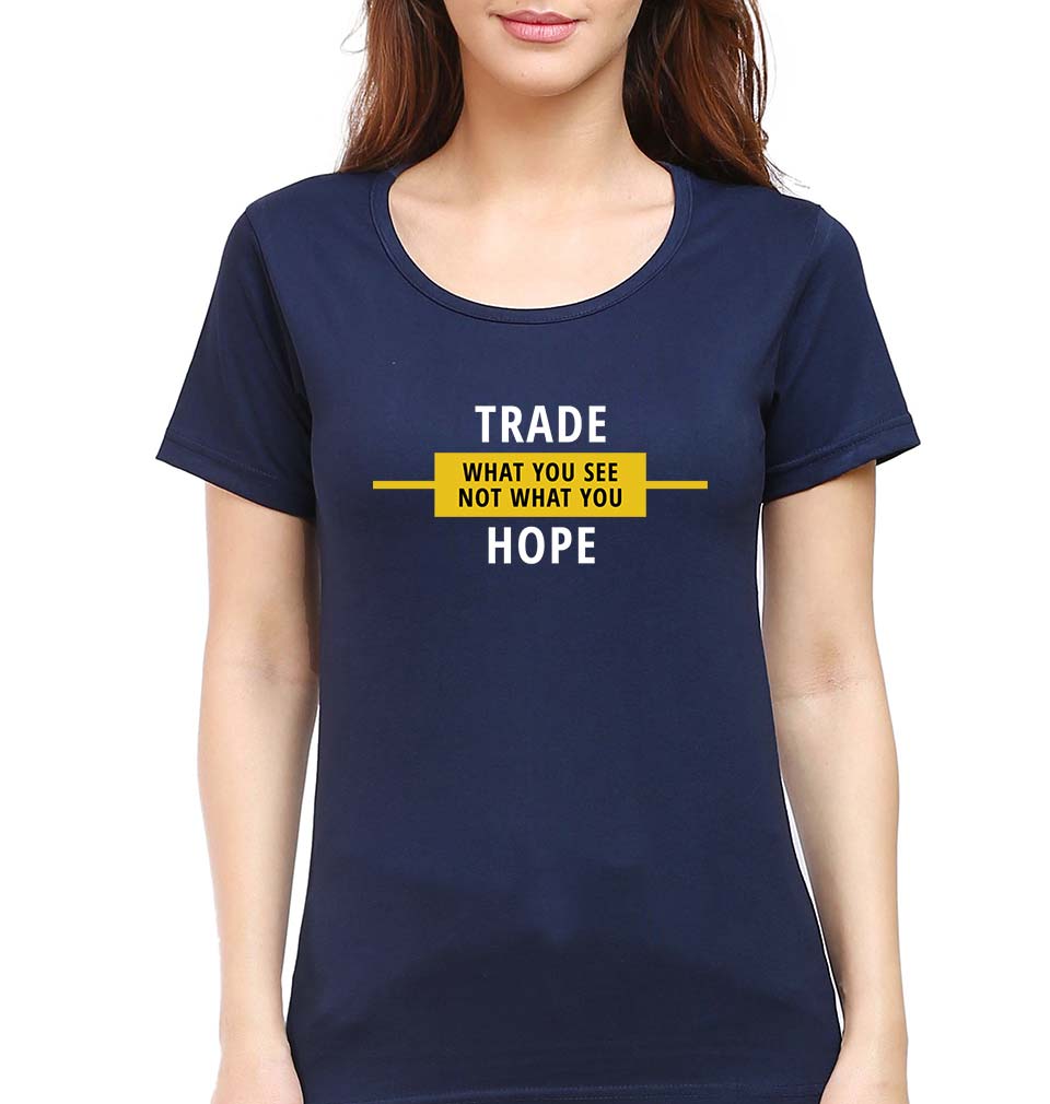 Share Market(Stock Market) T-Shirt for Women-Navy Blue-Ektarfa.online