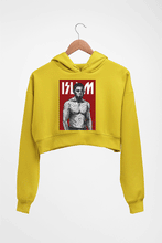 Load image into Gallery viewer, Islam Makhachev Crop HOODIE FOR WOMEN-Mustard Yellow-Ektarfa.online
