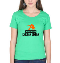 Load image into Gallery viewer, PUBG Winner Winner Chicken Dinner T-Shirt for Women-Flag Green-Ektarfa.online
