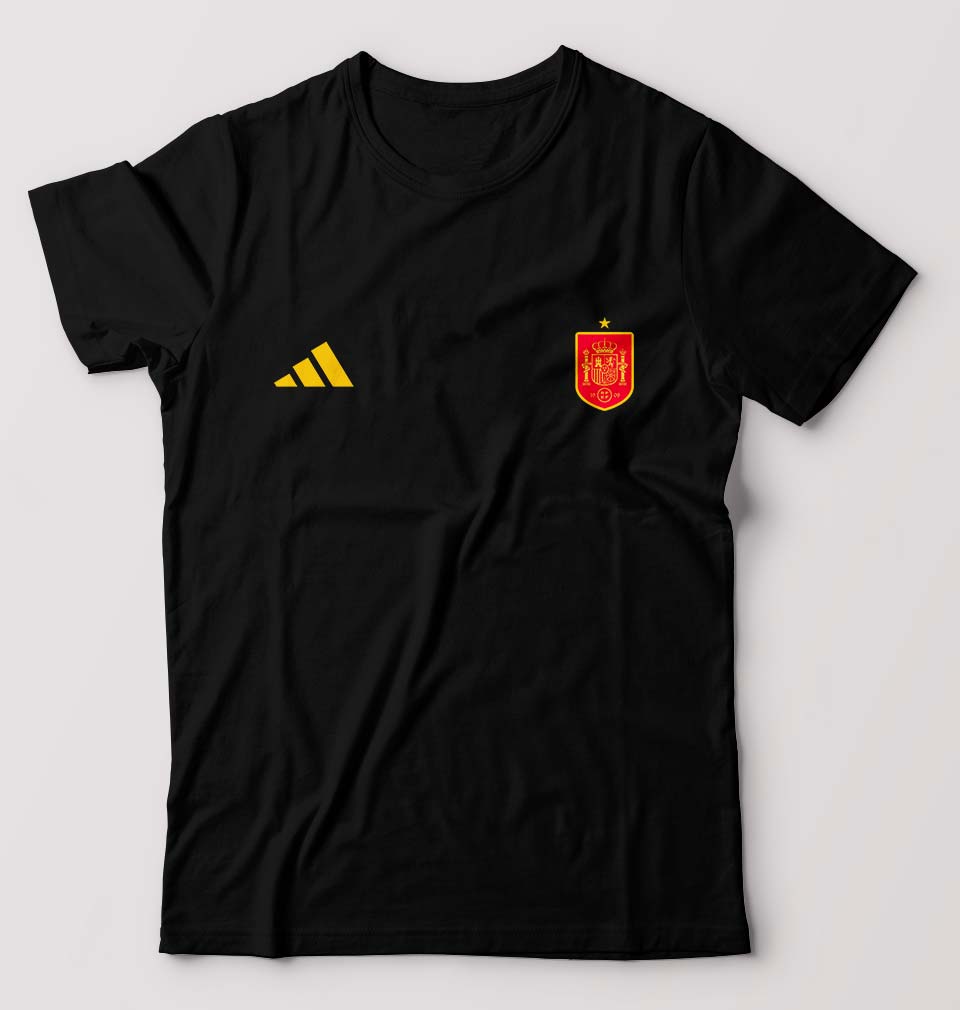 Spain Football T-Shirt for Men-Black-Ektarfa.online