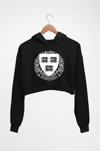 Harvard Crop HOODIE FOR WOMEN-Black-Ektarfa.online