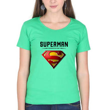 Load image into Gallery viewer, Superman Superhero T-Shirt for Women-Flag Green-Ektarfa.online
