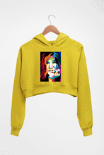 Load image into Gallery viewer, Janis Joplin Crop HOODIE FOR WOMEN-Mustard Yellow-Ektarfa.online
