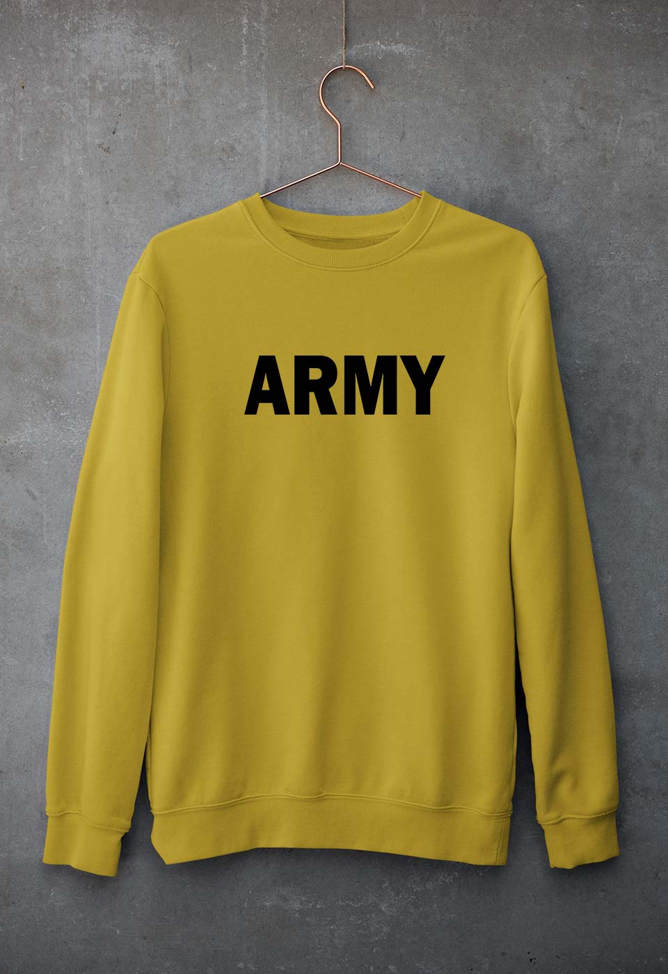Army Unisex Sweatshirt for Men/Women-Mustard Yellow-Ektarfa.online