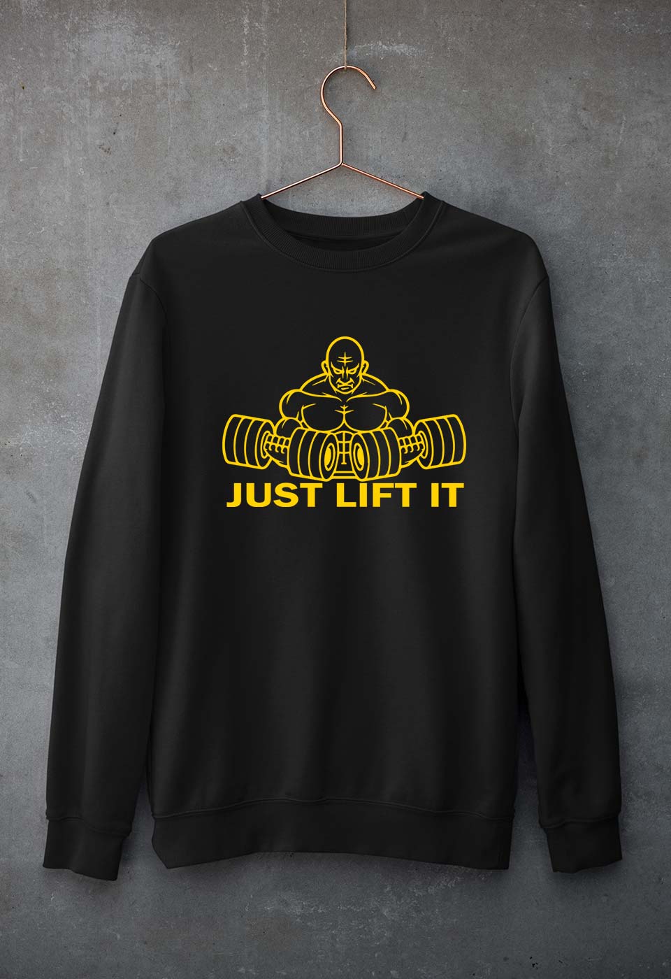 Gym Lift Unisex Sweatshirt for Men/Women-Black-Ektarfa.online