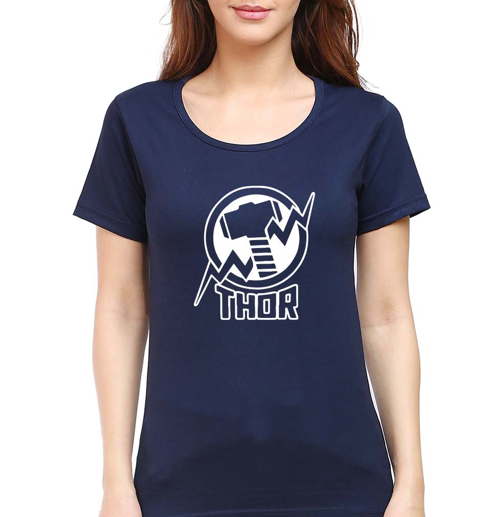 Thor Superhero T-Shirt for Women-Navy Blue-Ektarfa.online