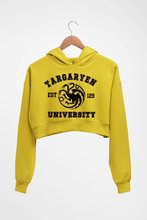 Load image into Gallery viewer, House Targaryen (GOT) Crop HOODIE FOR WOMEN-Mustard Yellow-Ektarfa.online
