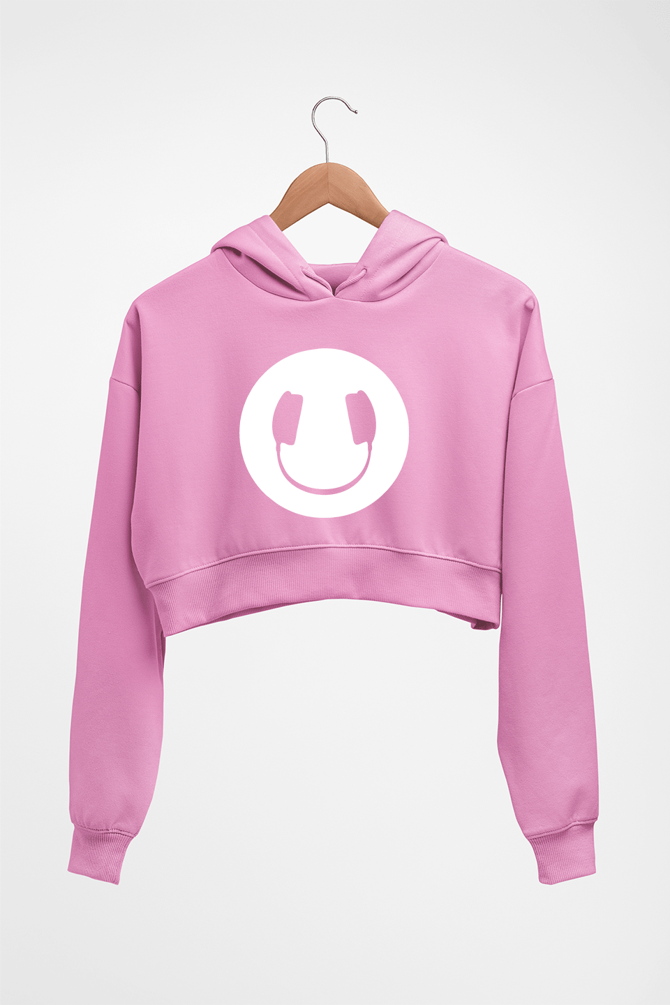 Headphone Eye Crop HOODIE FOR WOMEN-Light Baby Pink-Ektarfa.online