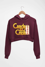 Load image into Gallery viewer, Candy Crush Crop HOODIE FOR WOMEN-Maroon-Ektarfa.online
