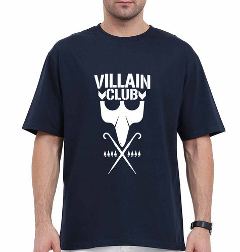 Villain Club Oversized T-Shirt for Men-Navy Blue-Ektarfa.online