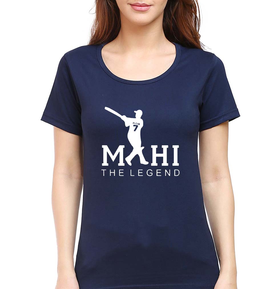 MS Dhoni (MSD) T-Shirt for Women-Navy Blue-Ektarfa.online