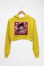 Load image into Gallery viewer, Monkey D. Luffy Crop HOODIE FOR WOMEN-Mustard Yellow-Ektarfa.online
