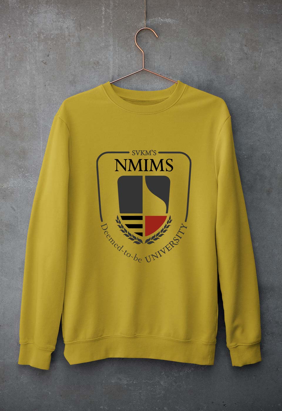 NMIMS Unisex Sweatshirt for Men/Women-Mustard Yellow-Ektarfa.online