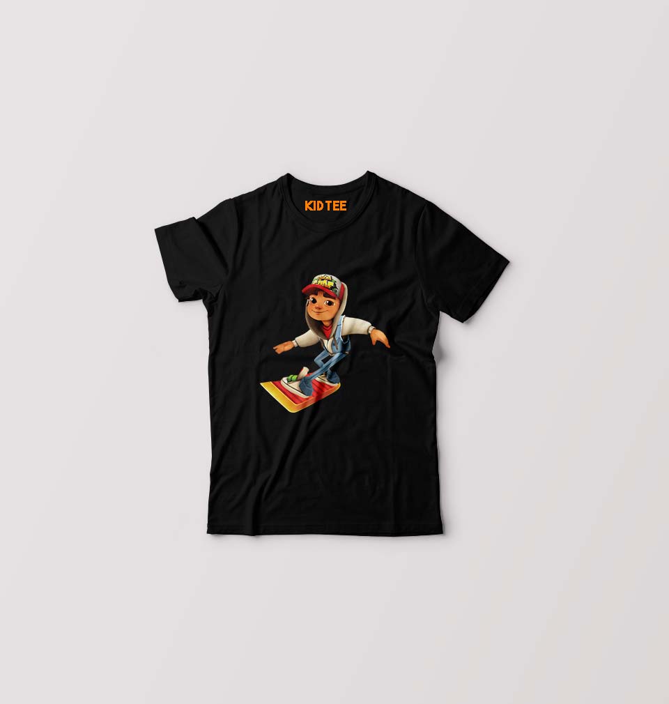 Subway Surfers Kids T-Shirt for Boy/Girl-Black-Ektarfa.online