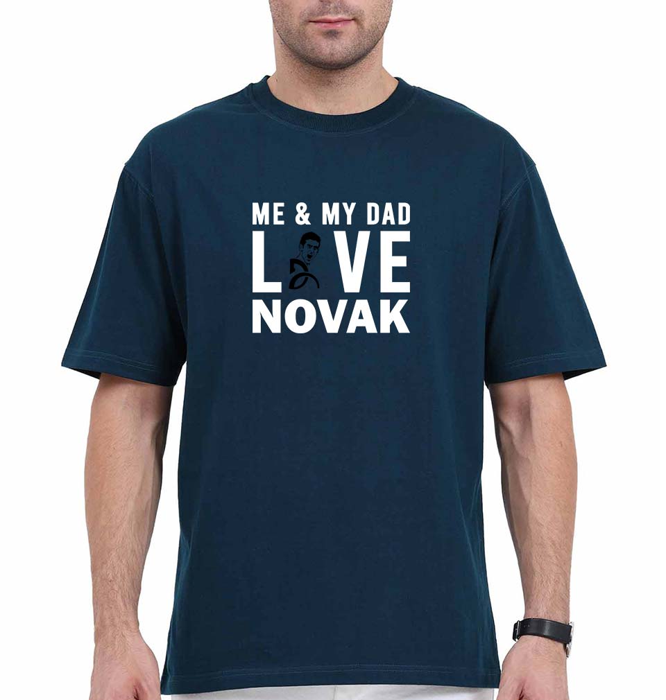 Love Novak Djokovic Tennis Oversized T-Shirt for Men-Petrol Blue-Ektarfa.online