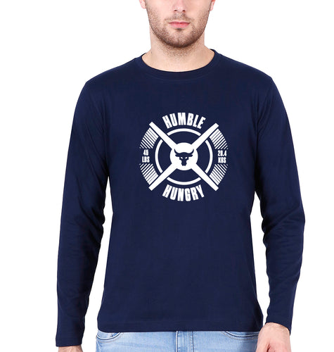 Humble Hungry Gym Full Sleeves T-Shirt for Men-Navy Blue-Ektarfa.online