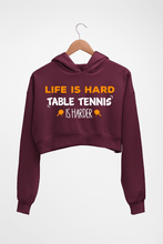 Load image into Gallery viewer, Table Tennis (TT) Crop HOODIE FOR WOMEN-Maroon-Ektarfa.online
