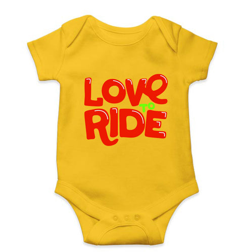 Love to Ride Kids Romper For Baby Boy/Girl-0-5 Months(18 Inches)-Yellow-Ektarfa.online