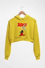 Load image into Gallery viewer, Asterix Crop HOODIE FOR WOMEN-Mustard yellow-Ektarfa.online
