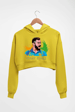 Load image into Gallery viewer, Virat Kohli Crop HOODIE FOR WOMEN-Mustard Yellow-Ektarfa.online
