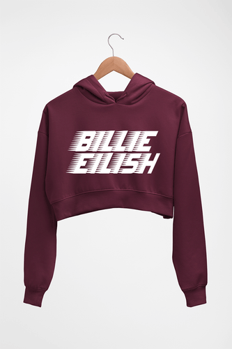 Billie Eilish Crop HOODIE FOR WOMEN-Maroon-Ektarfa.online