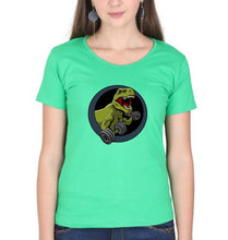 Load image into Gallery viewer, Angry T-Rex Gym T-Shirt for Women-Flag Green-Ektarfa.online
