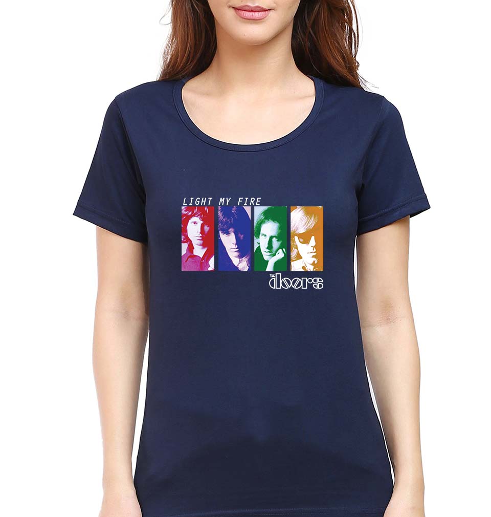 The Doors T-Shirt for Women-Navy Blue-Ektarfa.online