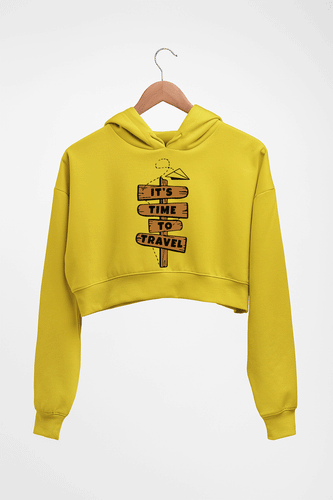 Travel Crop HOODIE FOR WOMEN-Mustard Yellow-Ektarfa.online