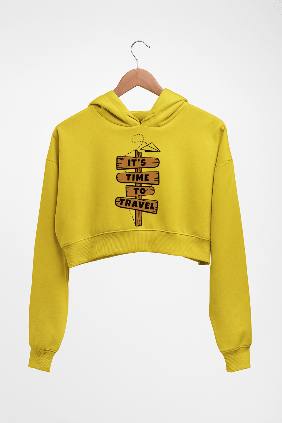 Travel Crop HOODIE FOR WOMEN-Mustard Yellow-Ektarfa.online