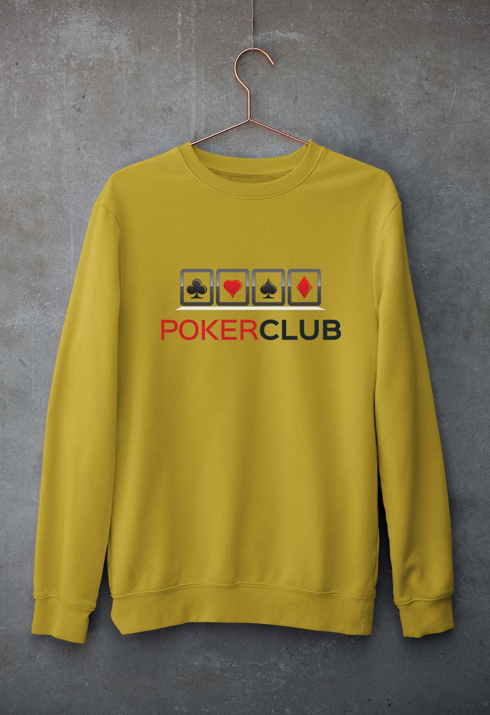 Poker Unisex Sweatshirt for Men/Women-Mustard Yellow-Ektarfa.online