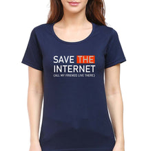 Load image into Gallery viewer, Internet Funny T-Shirt for Women-Navy Blue-Ektarfa.online
