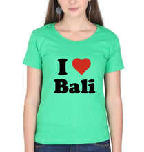 Load image into Gallery viewer, I Love Bali T-Shirt for Women-Flag Green-Ektarfa.online
