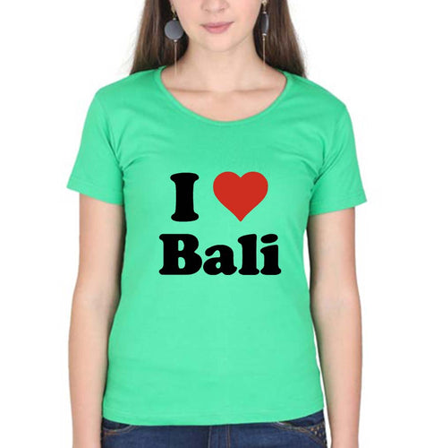 I Love Bali T-Shirt for Women-Flag Green-Ektarfa.online
