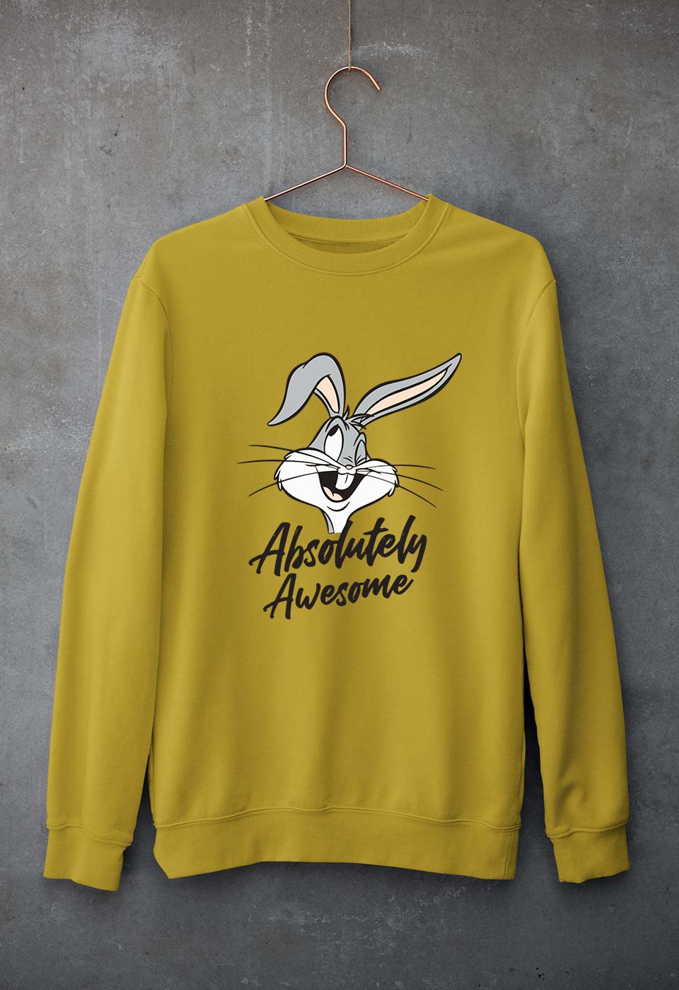 Rabbit Bunny Unisex Sweatshirt for Men/Women-Mustard Yellow-Ektarfa.online