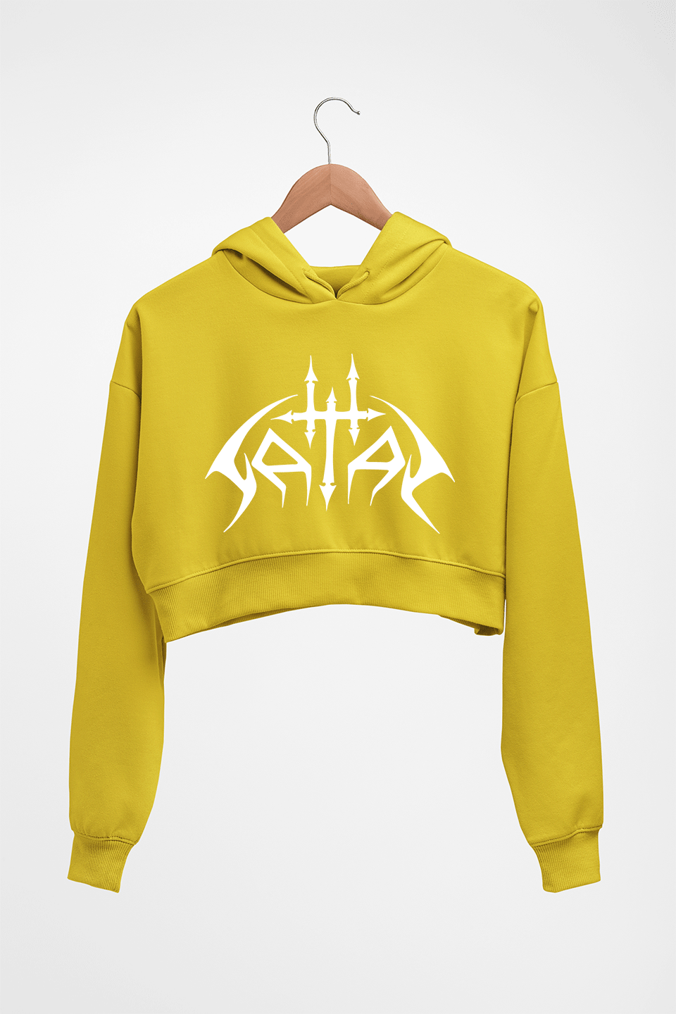 Satan Crop HOODIE FOR WOMEN-Mustard Yellow-Ektarfa.online