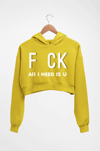 Load image into Gallery viewer, Naughty Offensive Crop HOODIE FOR WOMEN-Mustard Yellow-Ektarfa.online
